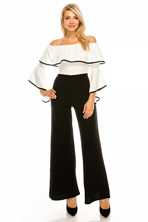 OFF SHOULDER BELL SLEEVE JUMPS ...